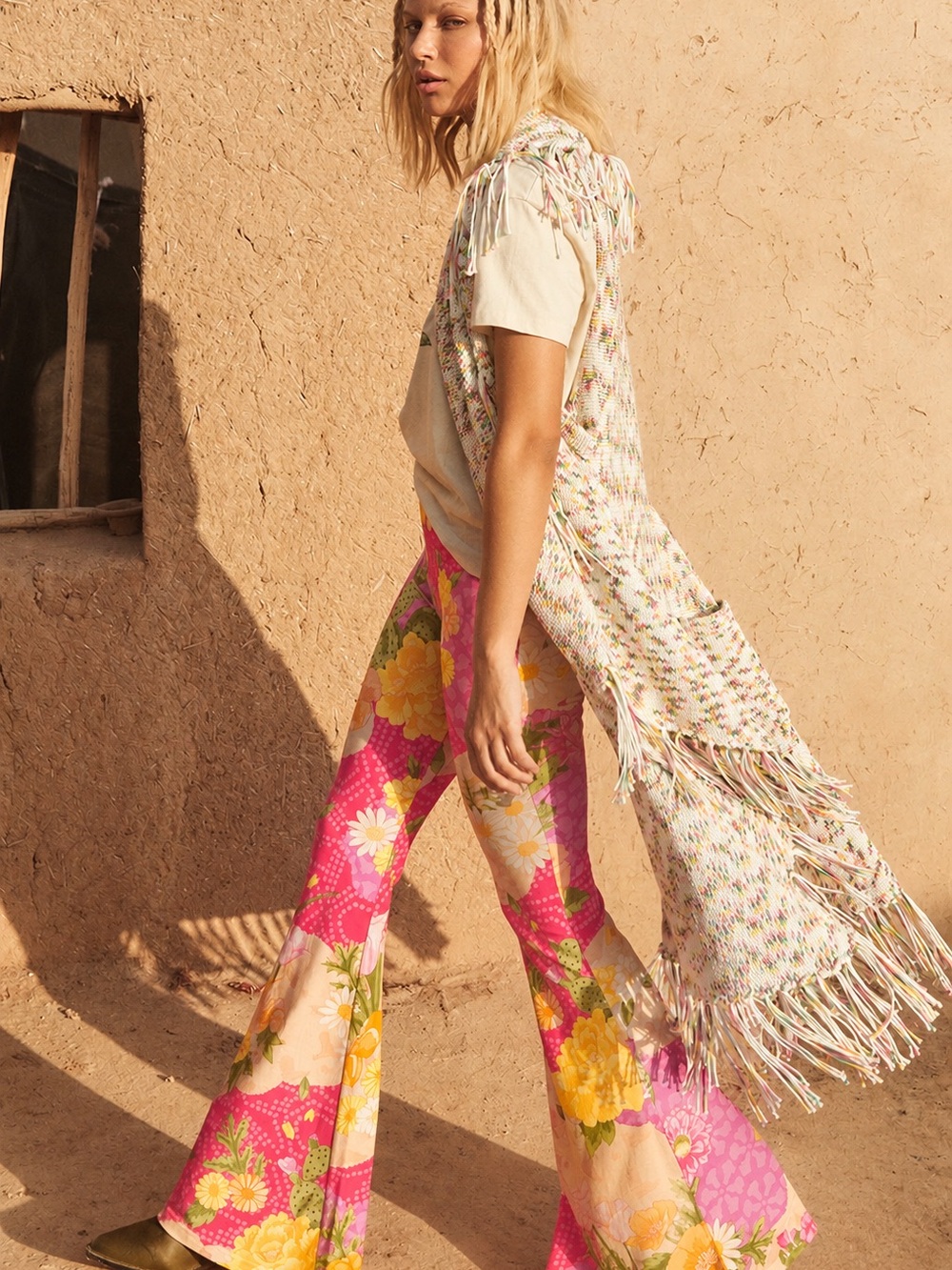🌵 NWT SPELL Joshua Tree Bells Pants Candy Floral Cactus M